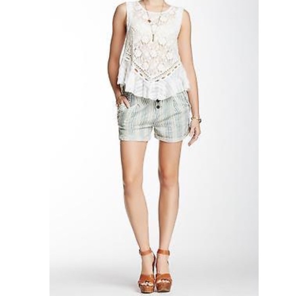 NEW Free People Beachy Striped Shorts Size 2 🌟 - Picture 3 of 6